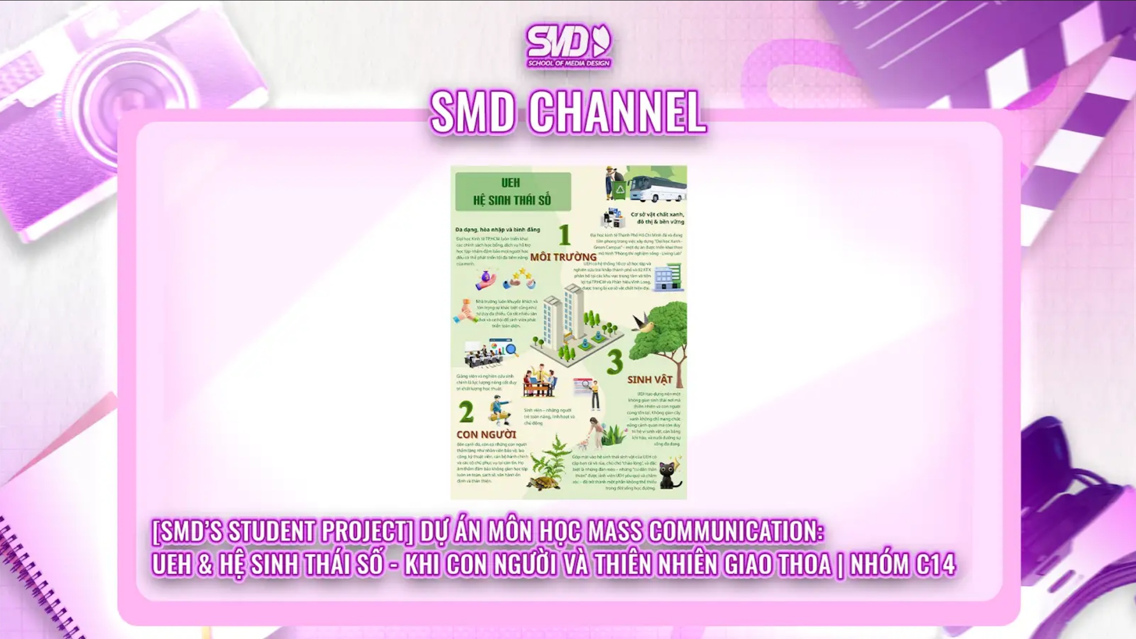  [SMD’S STUDENT PROJECT] DỰ ÁN MÔN HỌC MASS COMMUNICATION: UEH & HỆ SINH THÁI SỐ – KHI CON NGƯỜI VÀ THIÊN NHIÊN GIAO THOA | NHÓM C14